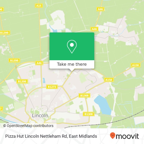 Pizza Hut Lincoln Nettleham Rd map