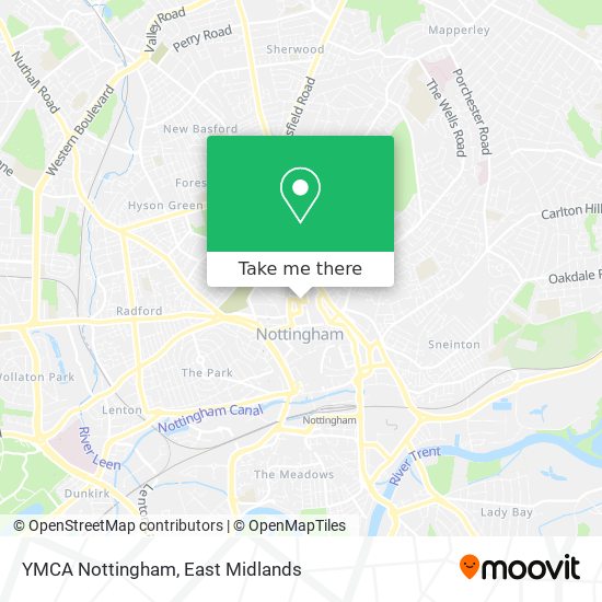 YMCA Nottingham map