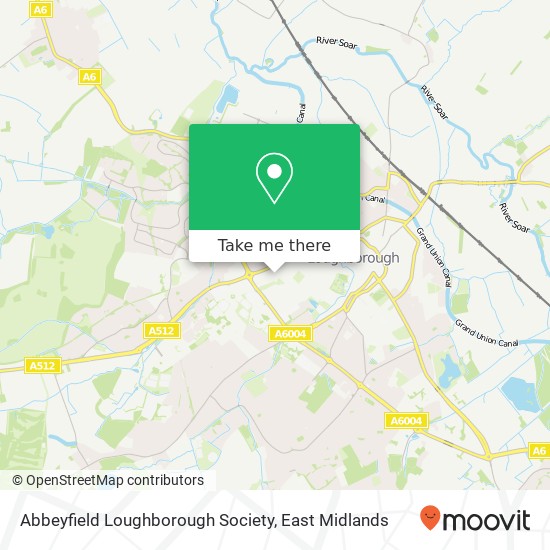 Abbeyfield Loughborough Society map