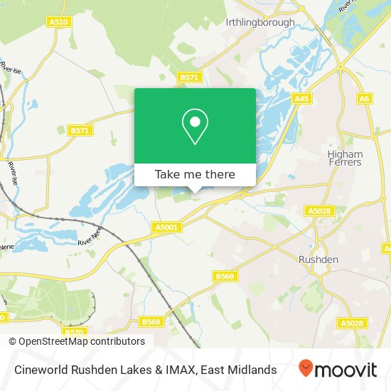Cineworld Rushden Lakes & IMAX map