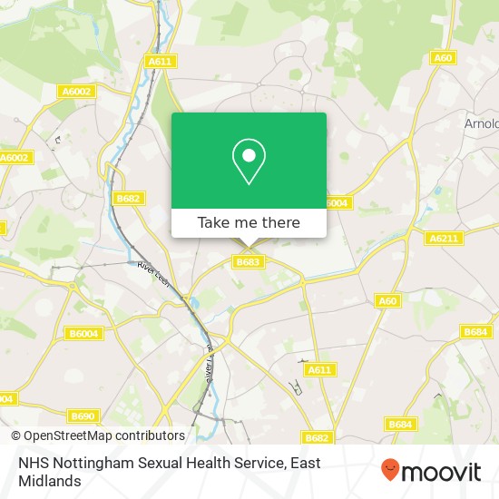 NHS Nottingham Sexual Health Service map