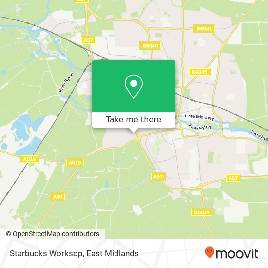 Starbucks Worksop map