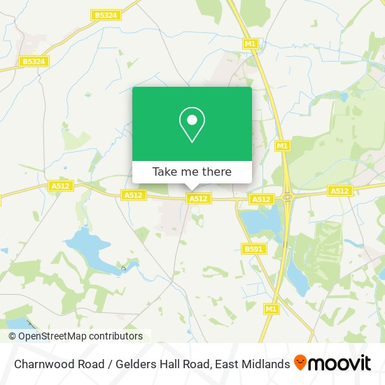 Charnwood Road / Gelders Hall Road map