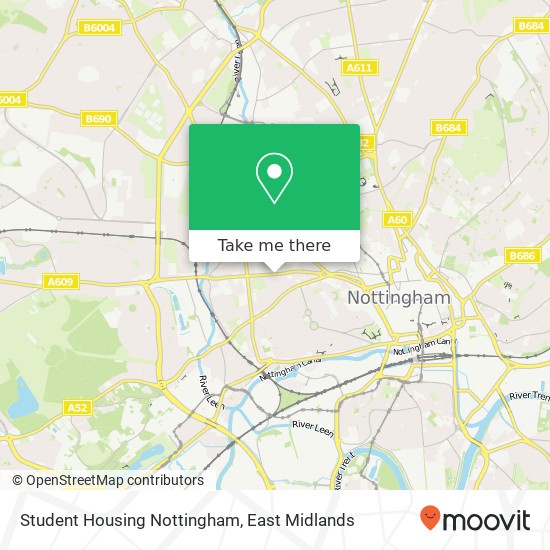 Student Housing Nottingham map