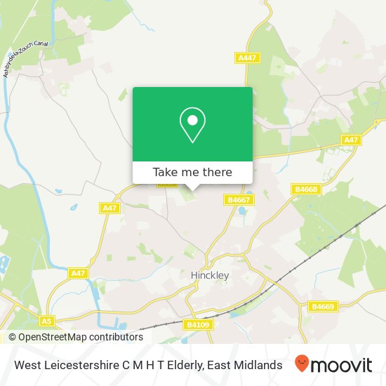 West Leicestershire C M H T Elderly map