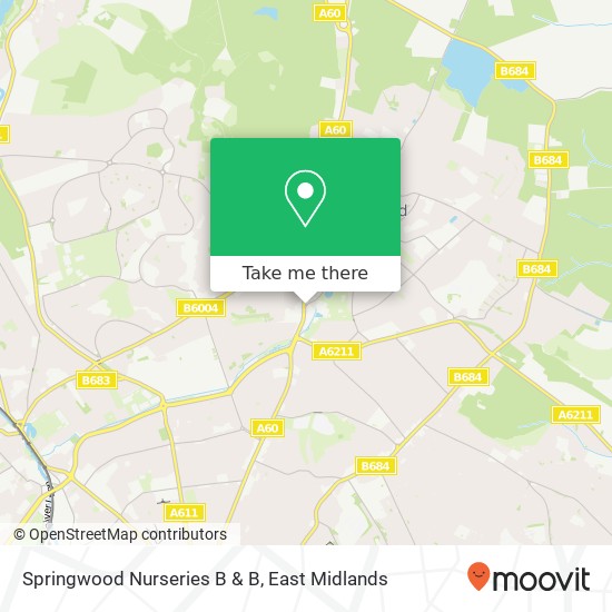 Springwood Nurseries B & B map