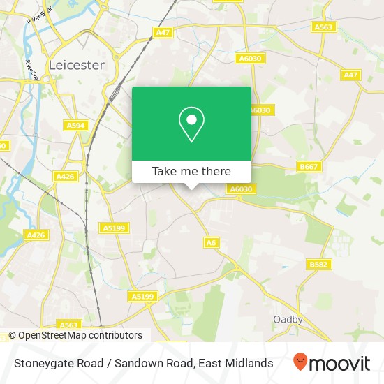 Stoneygate Road / Sandown Road map