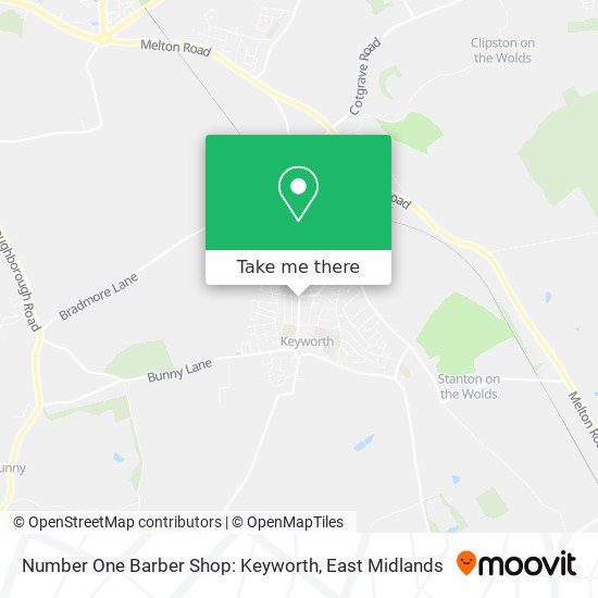 Number One Barber Shop: Keyworth map