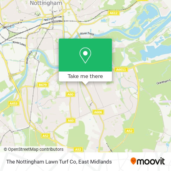 The Nottingham Lawn Turf Co map