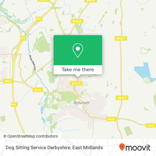 Dog Sitting Service Derbyshire map