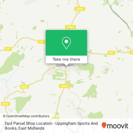 Dpd Parcel Shop Location - Uppingham Sports And Books map