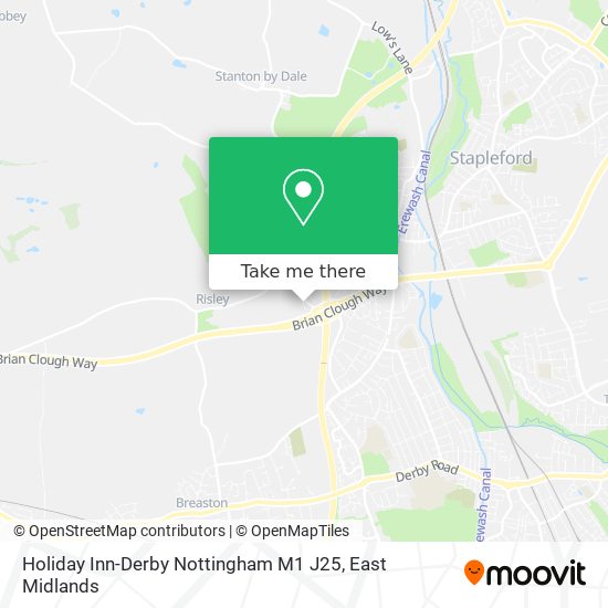 Holiday Inn-Derby Nottingham M1 J25 map