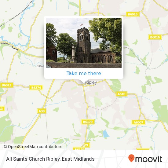 All Saints Church Ripley map