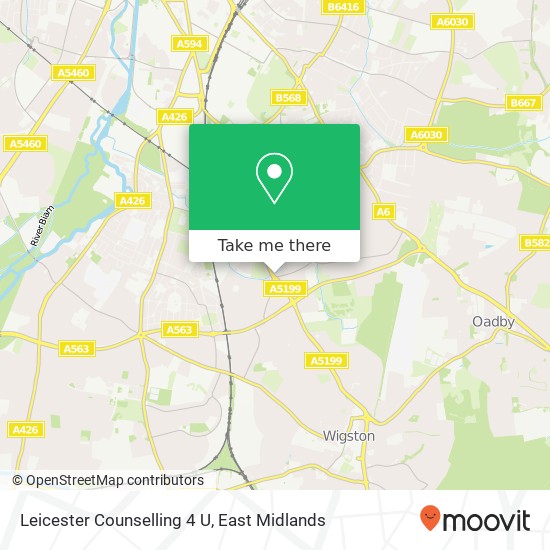 Leicester Counselling 4 U map