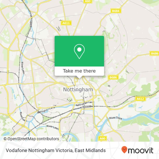 Vodafone Nottingham Victoria map