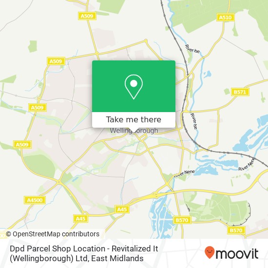 Dpd Parcel Shop Location - Revitalized It (Wellingborough) Ltd map