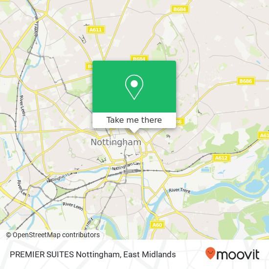 PREMIER SUITES Nottingham map