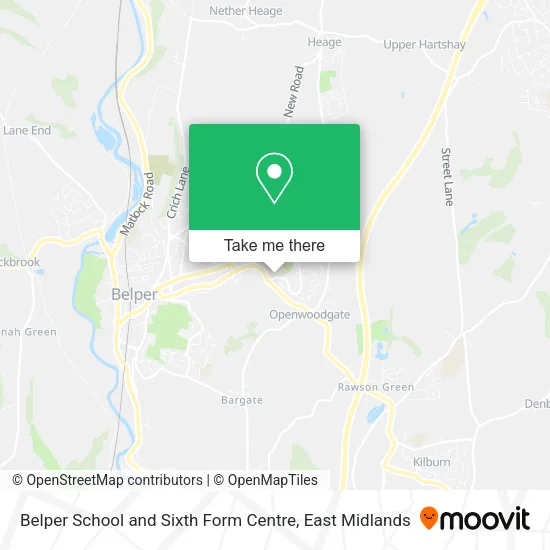 Belper School and Sixth Form Centre map