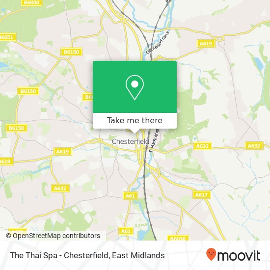 The Thai Spa - Chesterfield map