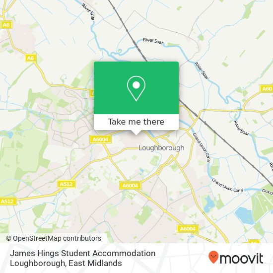 James Hings Student Accommodation Loughborough map