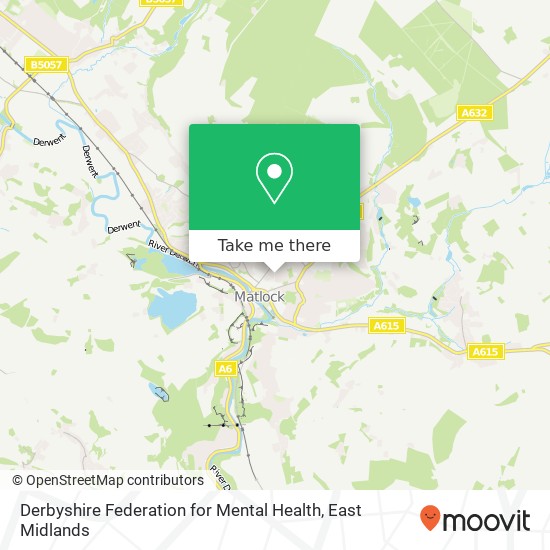 Derbyshire Federation for Mental Health map