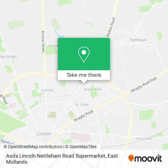 Asda Lincoln Nettleham Road Supermarket map