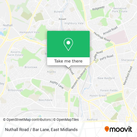 Nuthall Road / Bar Lane map