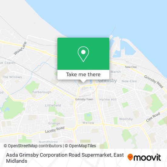 Asda Grimsby Corporation Road Supermarket map