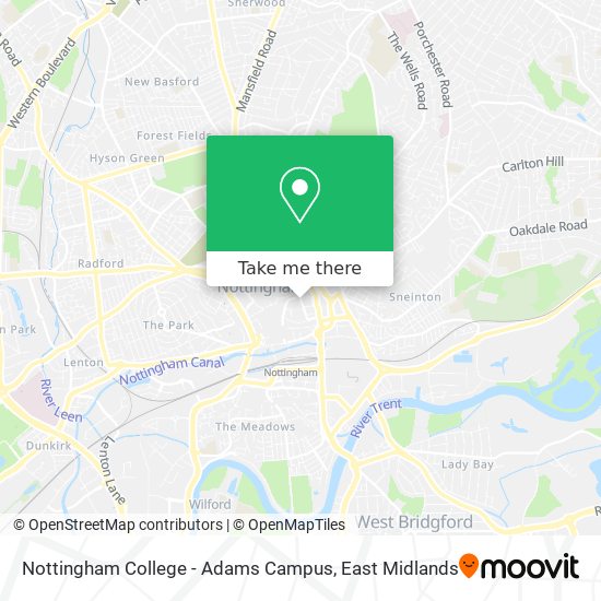 Nottingham College - Adams Campus map