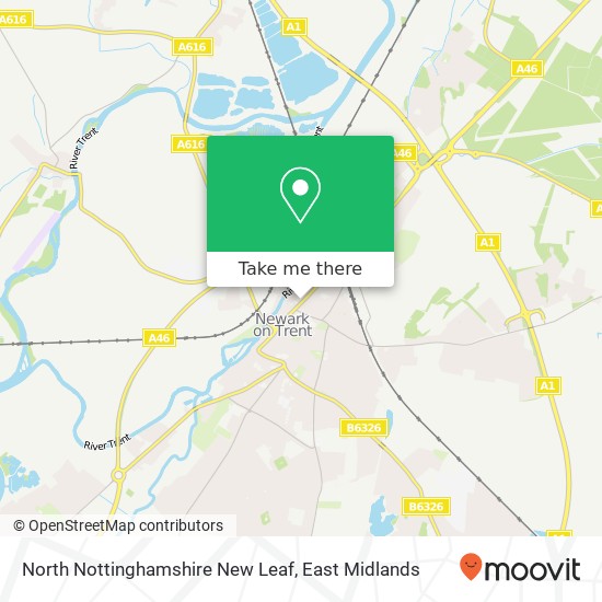 North Nottinghamshire New Leaf map