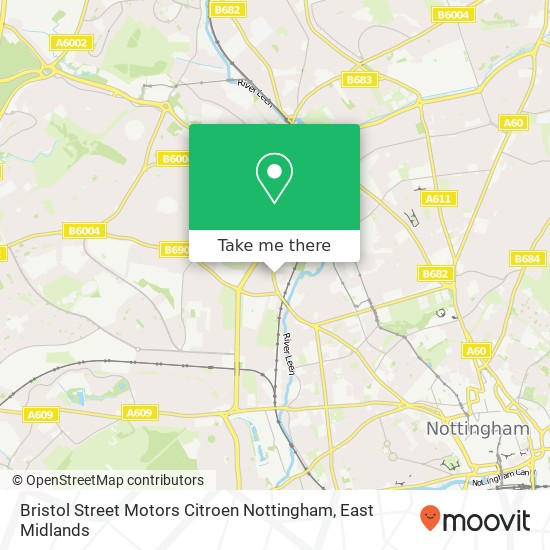 Bristol Street Motors Citroen Nottingham map