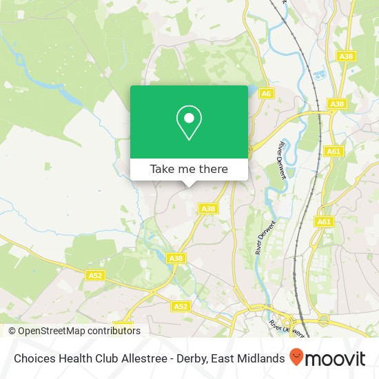 Choices Health Club Allestree - Derby map