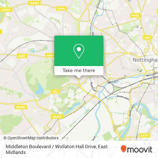 Middleton Boulevard / Wollaton Hall Drive map