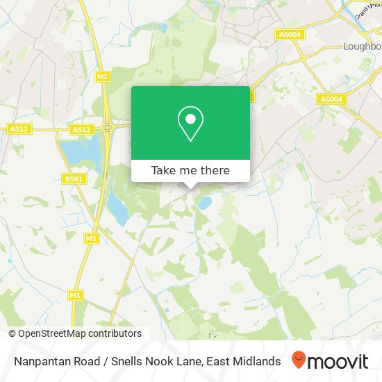 Nanpantan Road / Snells Nook Lane map
