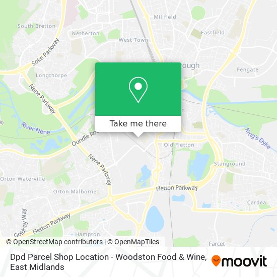 Dpd Parcel Shop Location - Woodston Food & Wine map