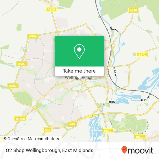 O2 Shop Wellingborough map