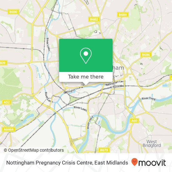 Nottingham Pregnancy Crisis Centre map