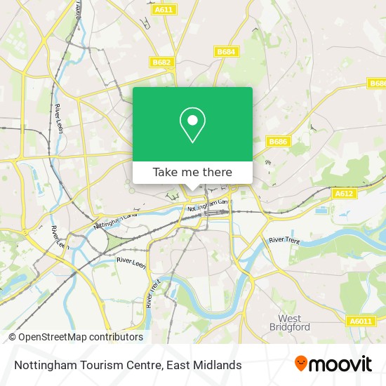 Nottingham Tourism Centre map