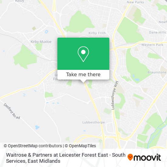 Waitrose & Partners at Leicester Forest East - South Services map