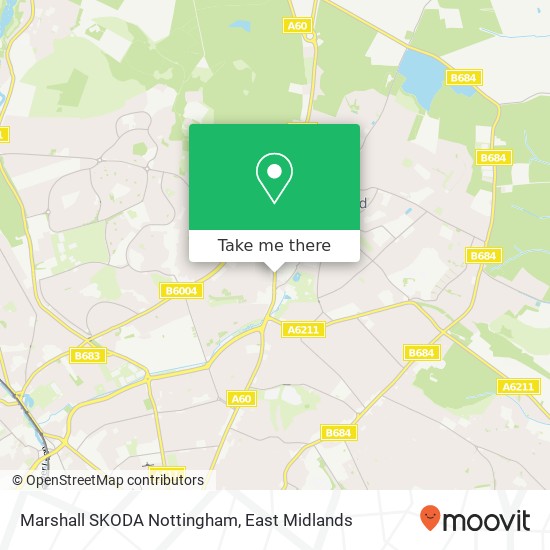 Marshall SKODA Nottingham map