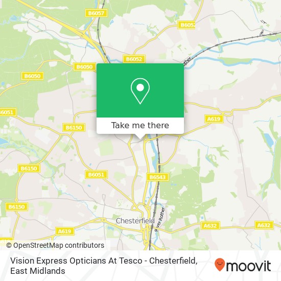Vision Express Opticians At Tesco - Chesterfield map