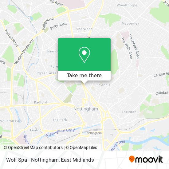 Wolf Spa - Nottingham map