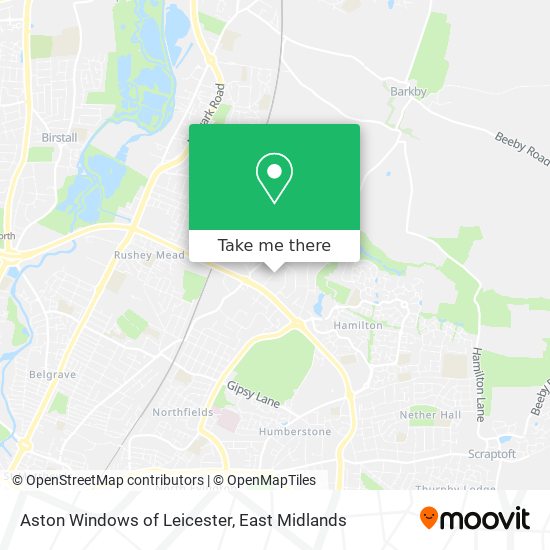 Aston Windows of Leicester map