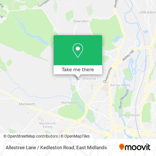 Allestree Lane / Kedleston Road map