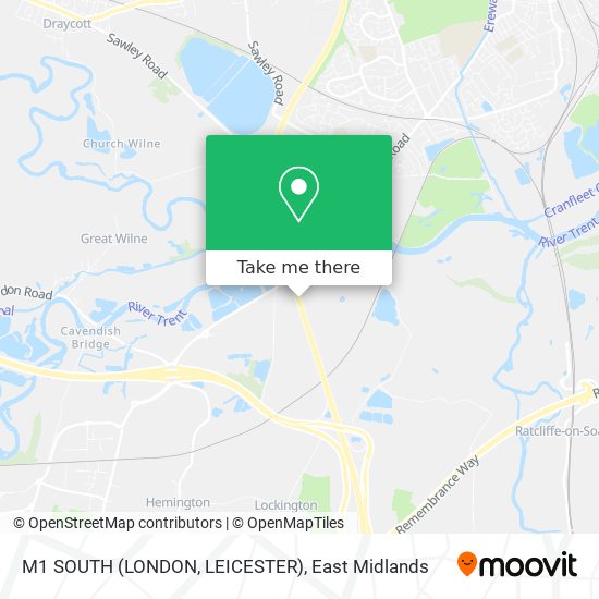 M1 SOUTH (LONDON, LEICESTER) map