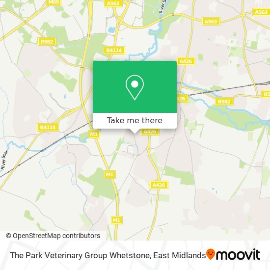 The Park Veterinary Group Whetstone map