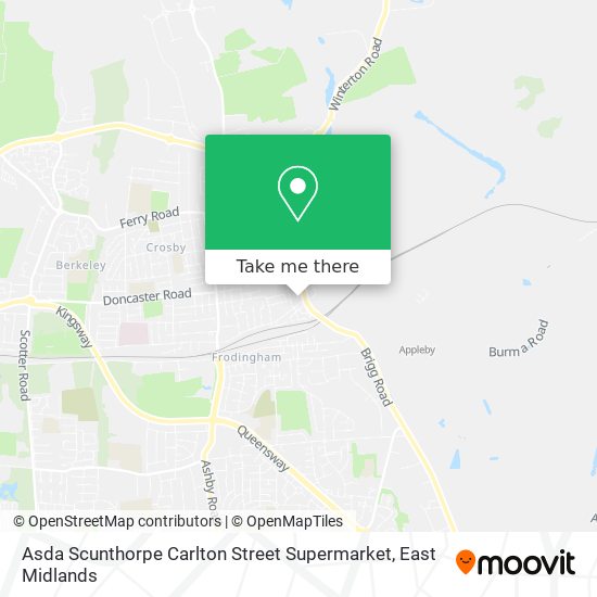 Asda Scunthorpe Carlton Street Supermarket map