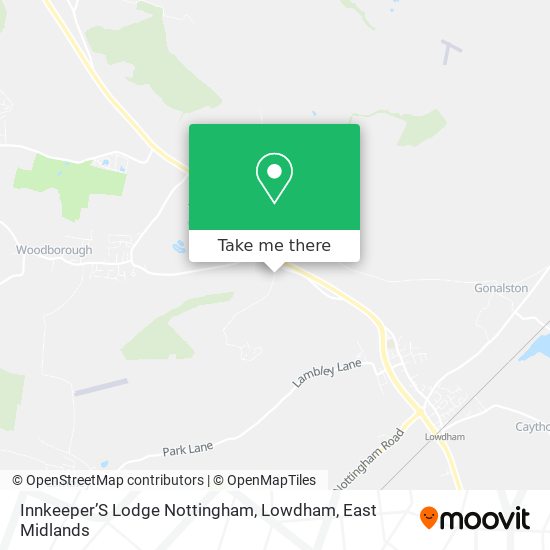 Innkeeper’S Lodge Nottingham, Lowdham map