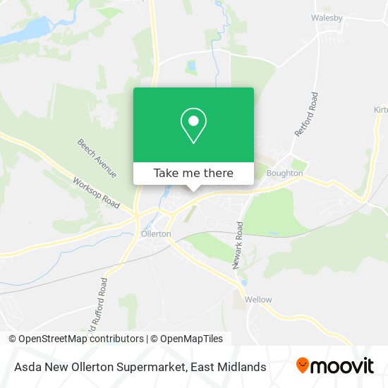 Asda New Ollerton Supermarket map