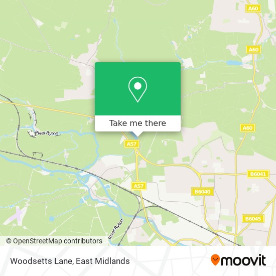 Woodsetts Lane map
